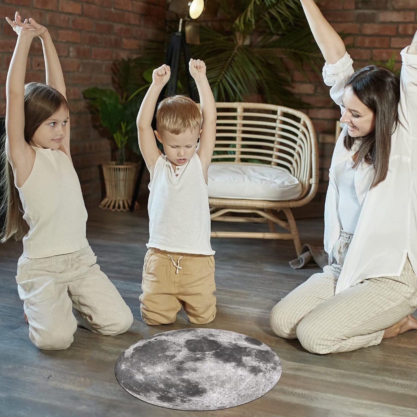 1000-piece puzzle for adults, featuring a high-resolution space moon design, round shape, matte finish, and dust-free technology.