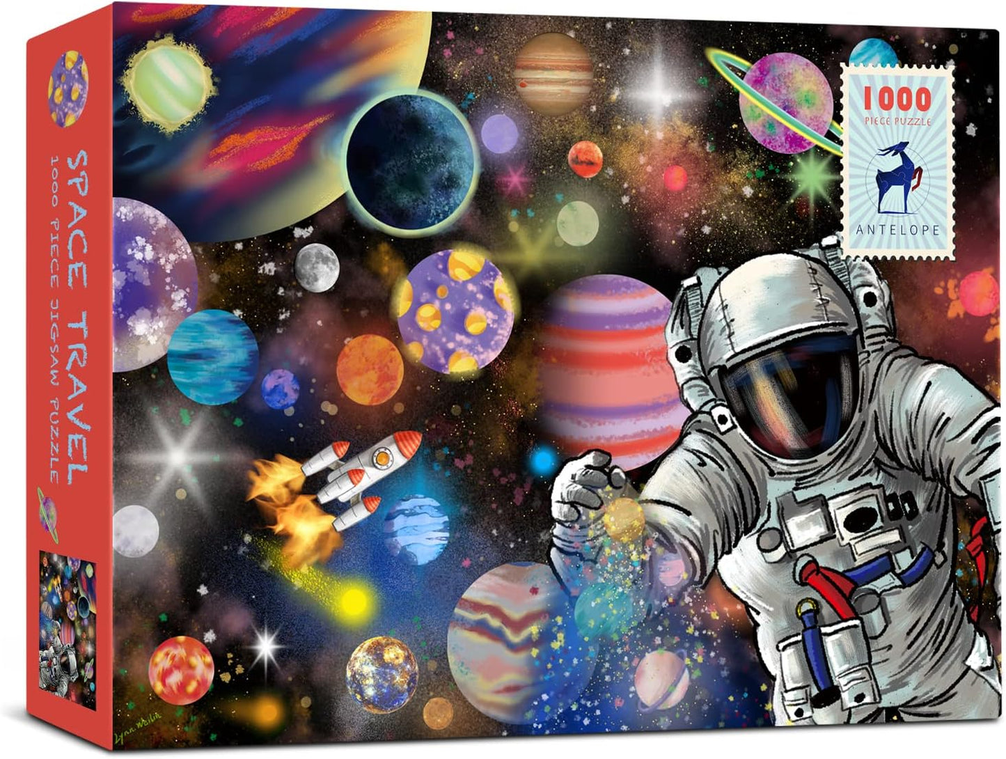 1000-piece puzzle for adults, featuring a high-resolution space moon design, round shape, matte finish, and dust-free technology.