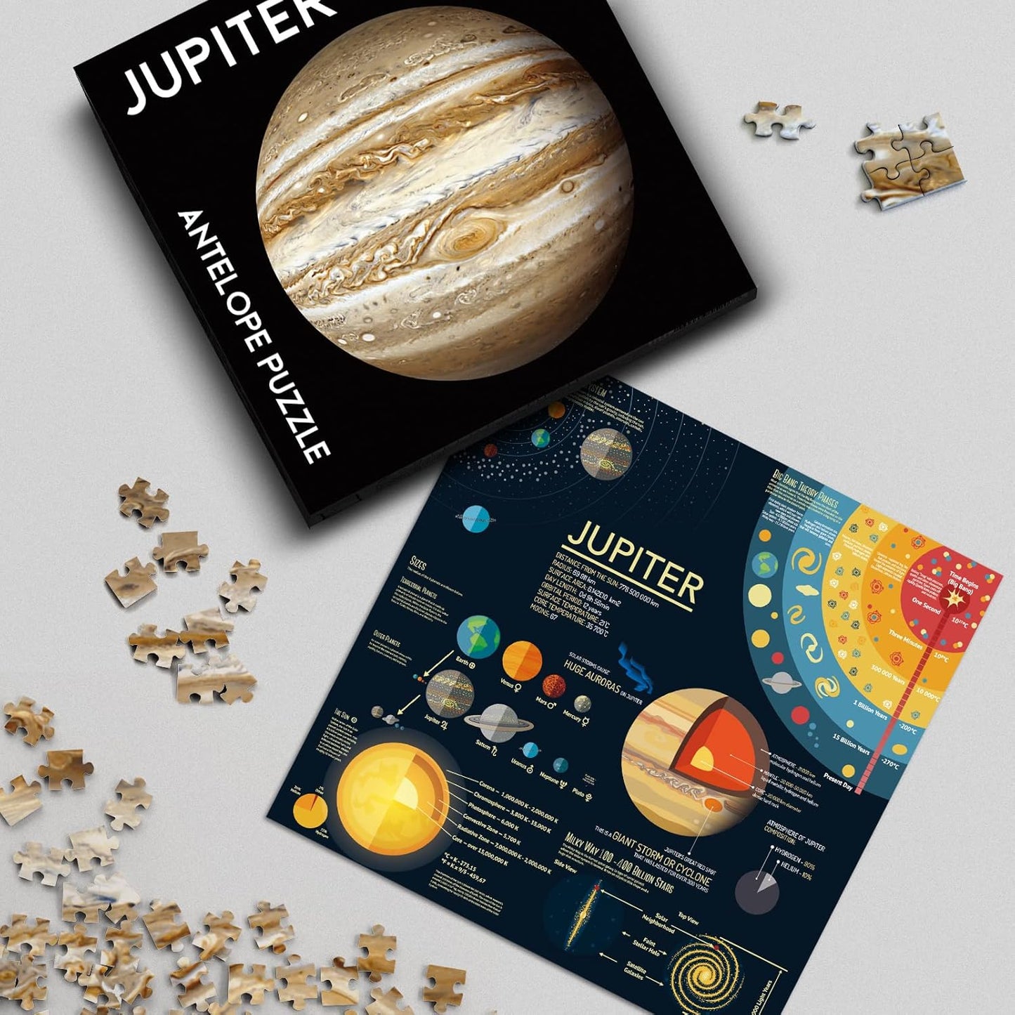 1000-piece puzzle for adults, featuring a high-resolution space moon design, round shape, matte finish, and dust-free technology.