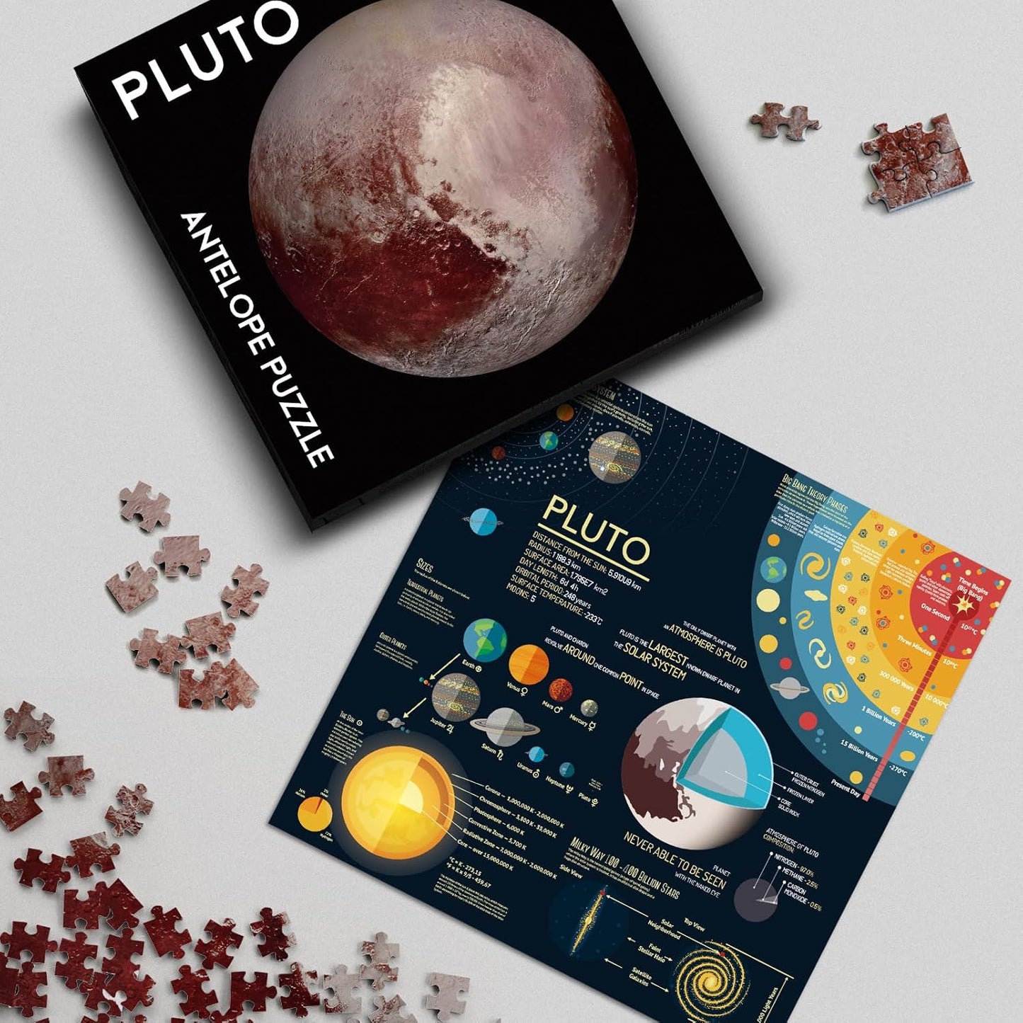 1000-piece puzzle for adults, featuring a high-resolution space moon design, round shape, matte finish, and dust-free technology.