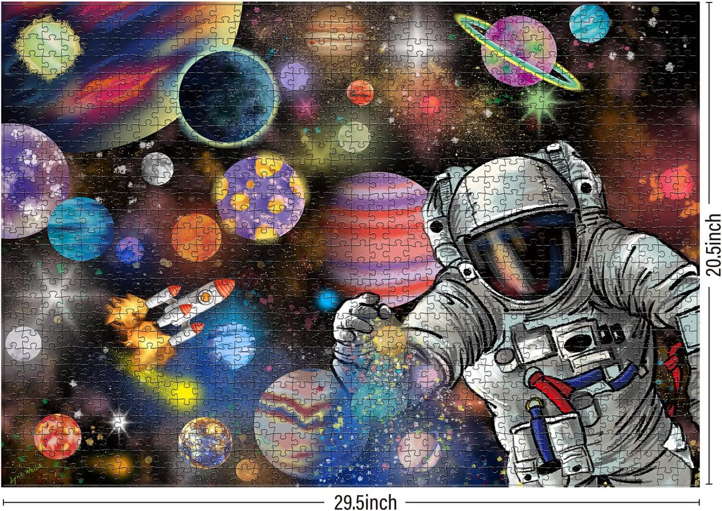 1000-piece puzzle for adults, featuring a high-resolution space moon design, round shape, matte finish, and dust-free technology.