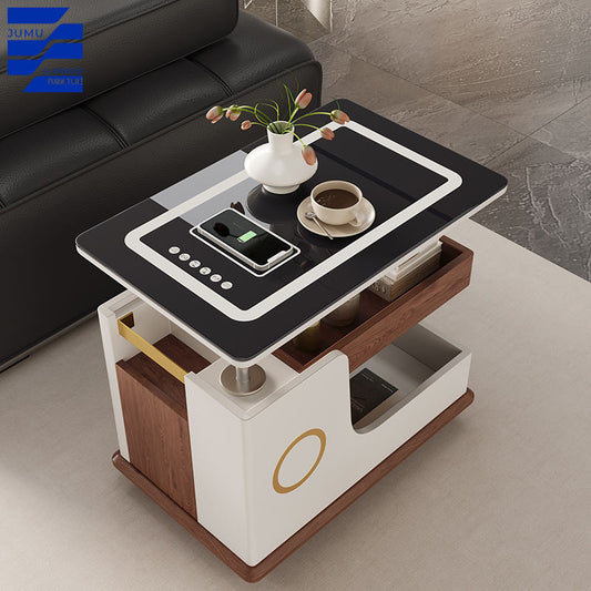 Elegant Wooden Side Table with Bluetooth Speaker – Upgrade Your Space with Style and Sound